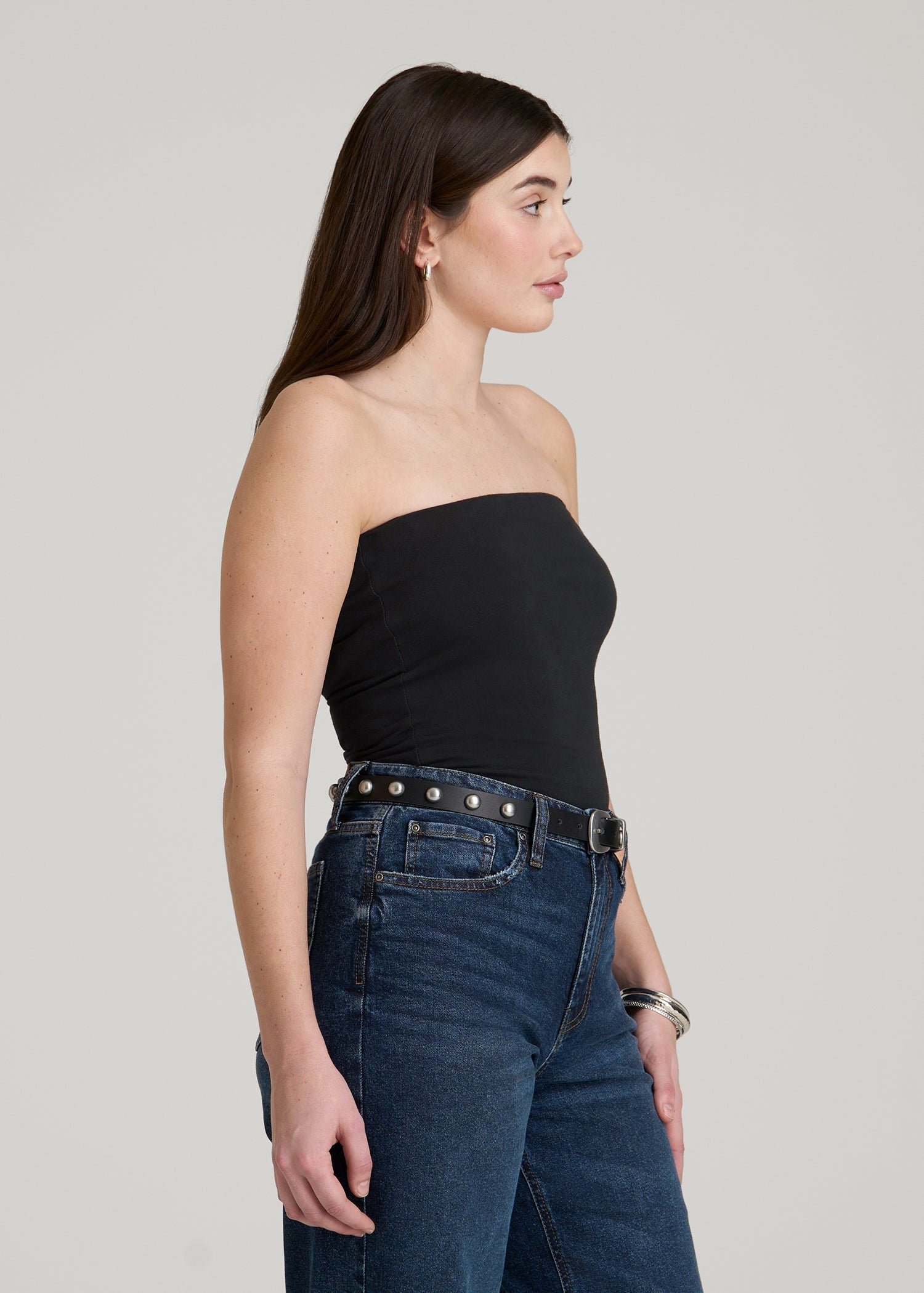 American Tall Women Cotton Tube Top for Tall Women in Black