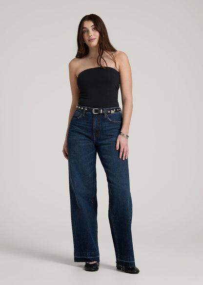 American Tall Women Cotton Tube Top for Tall Women in Black