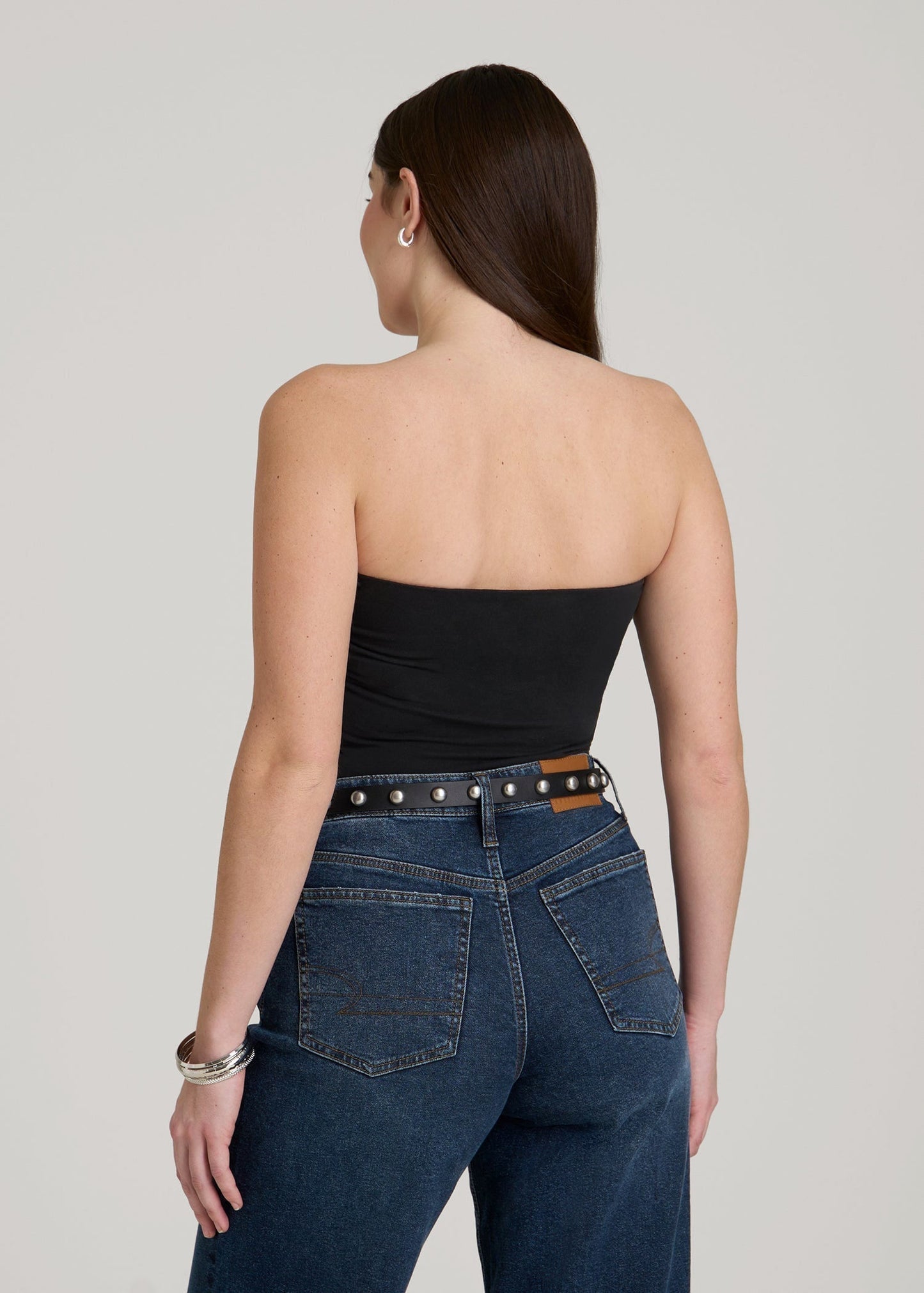 American Tall Women Cotton Tube Top for Tall Women in Black