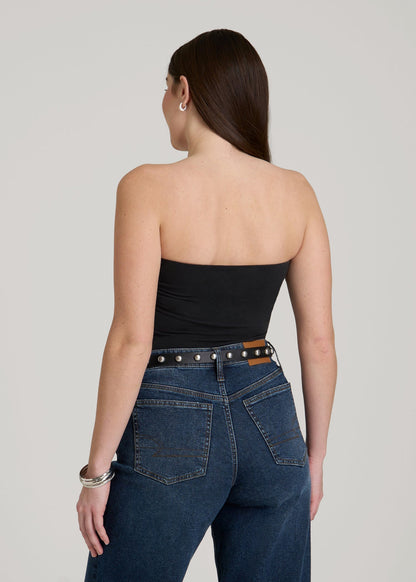 American Tall Women Cotton Tube Top for Tall Women in Black
