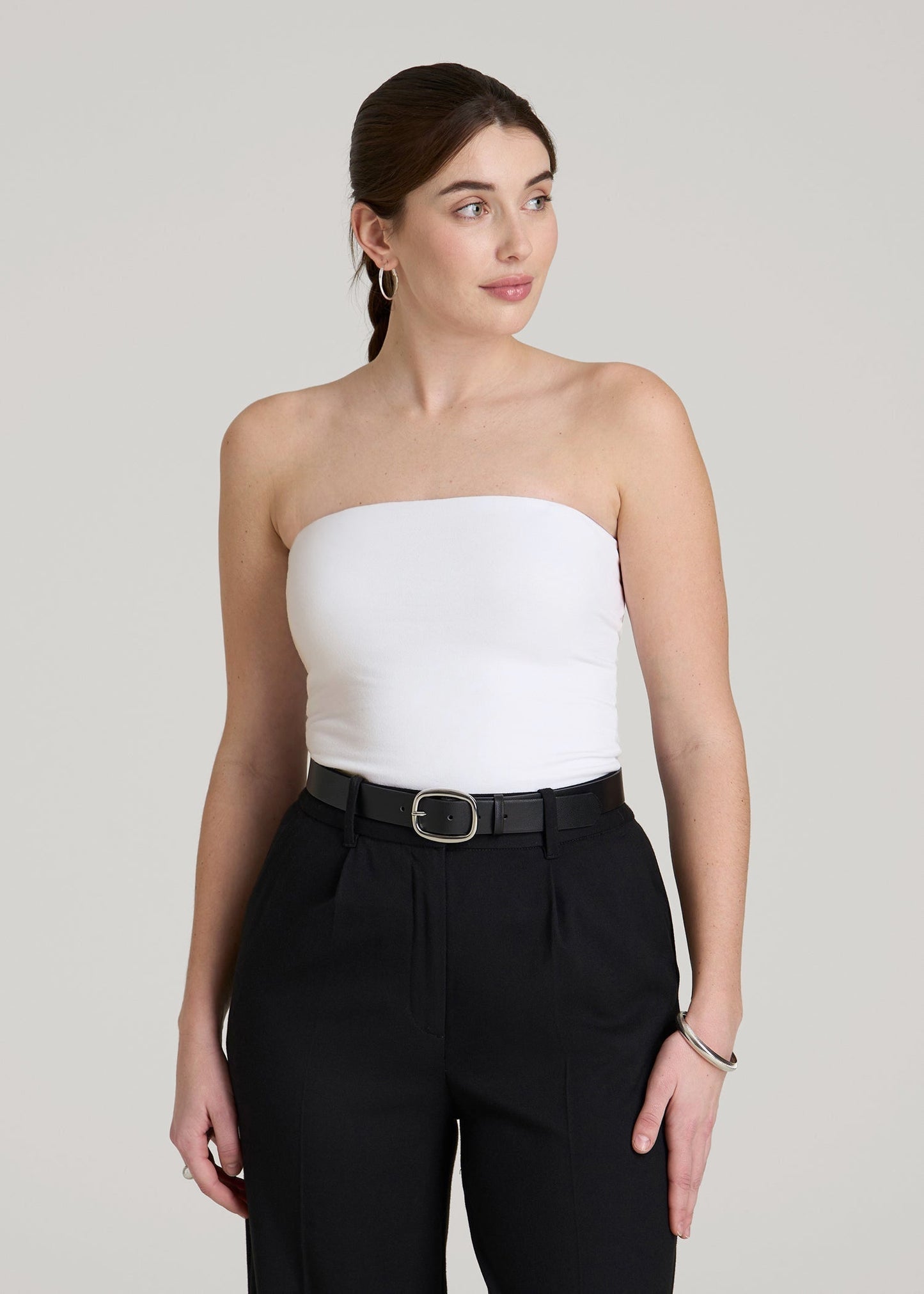 American Tall Women Cotton Tube Top for Tall Women in White