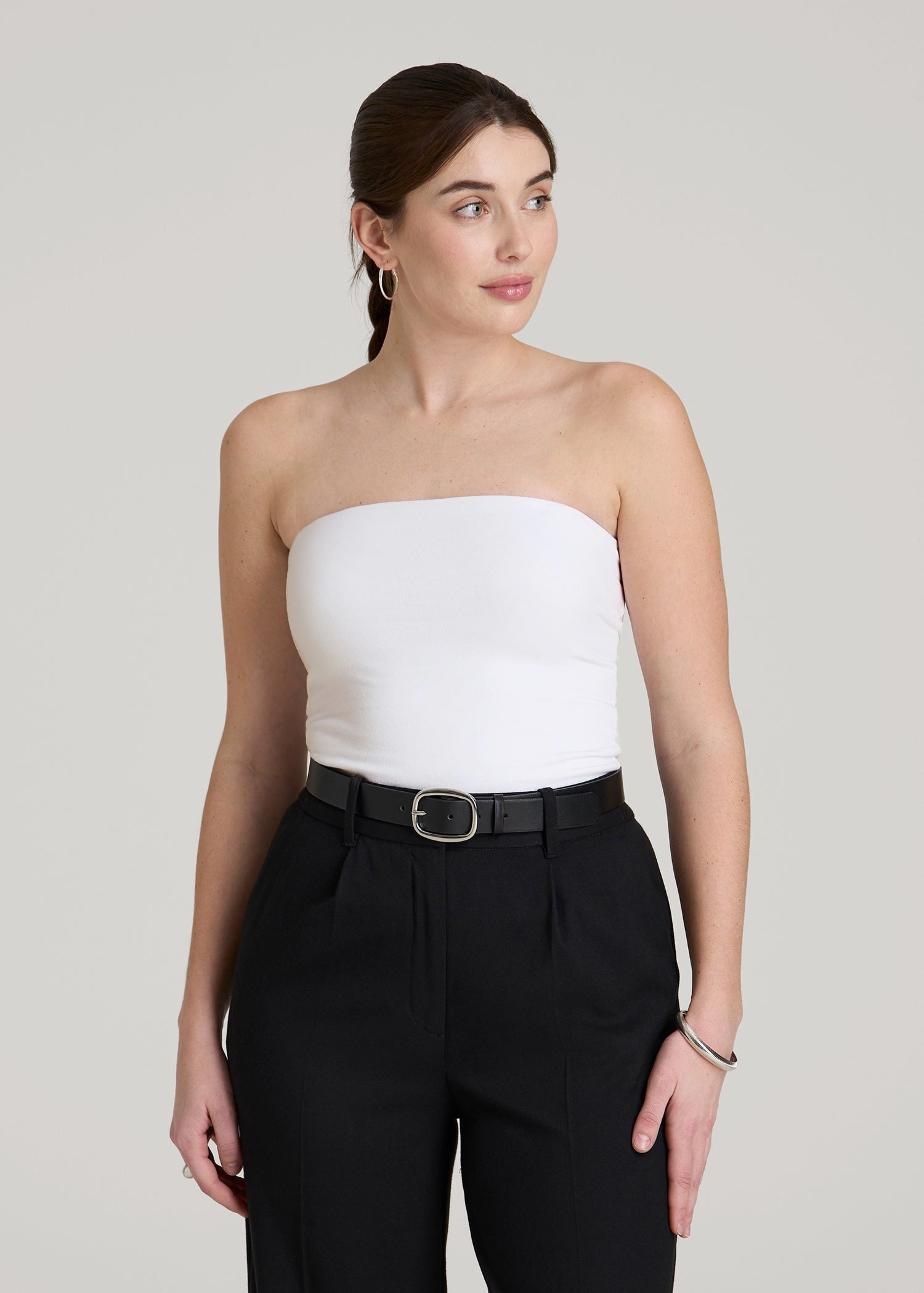 American Tall Women Cotton Tube Top for Tall Women in White