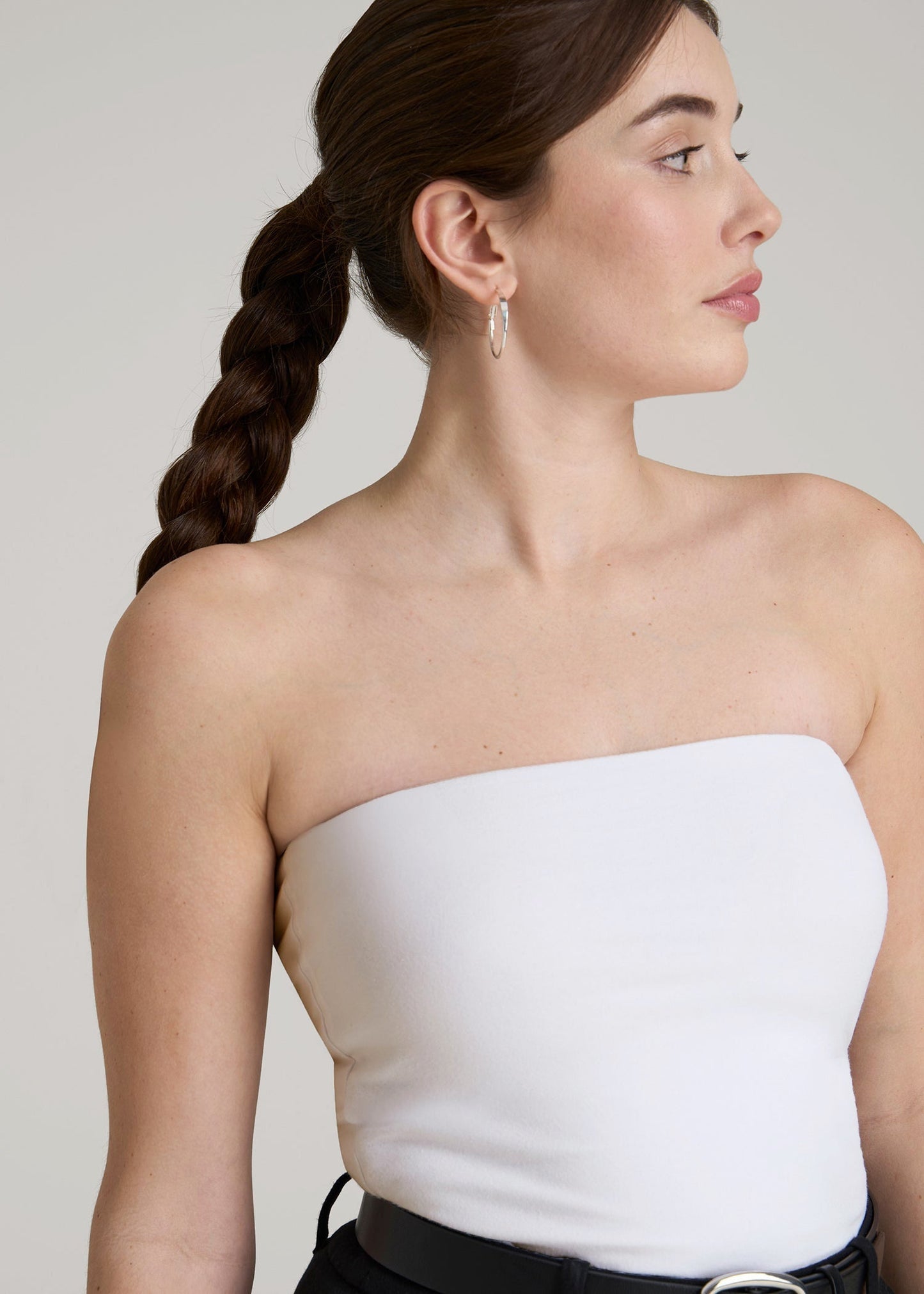 American Tall Women Cotton Tube Top for Tall Women in White