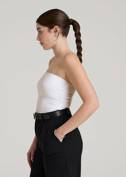 American Tall Women Cotton Tube Top for Tall Women in White