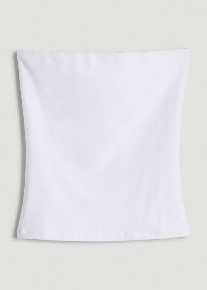 American Tall Women Cotton Tube Top for Tall Women in White