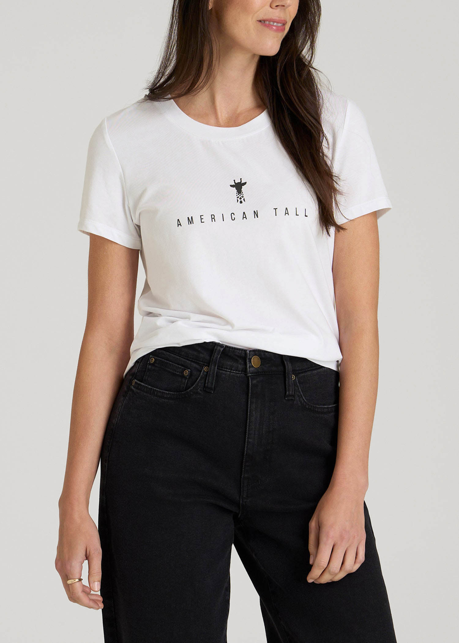 American Tall Women Logo Tee for Tall Women in White