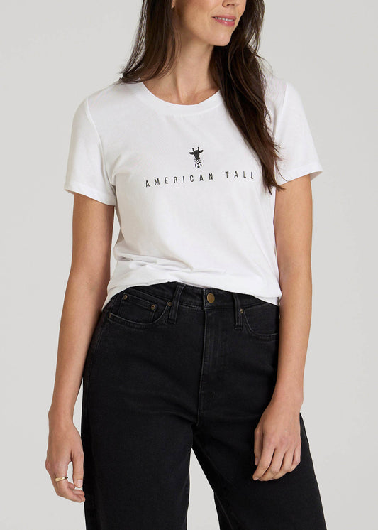 American Tall Women Logo Tee for Tall Women in White