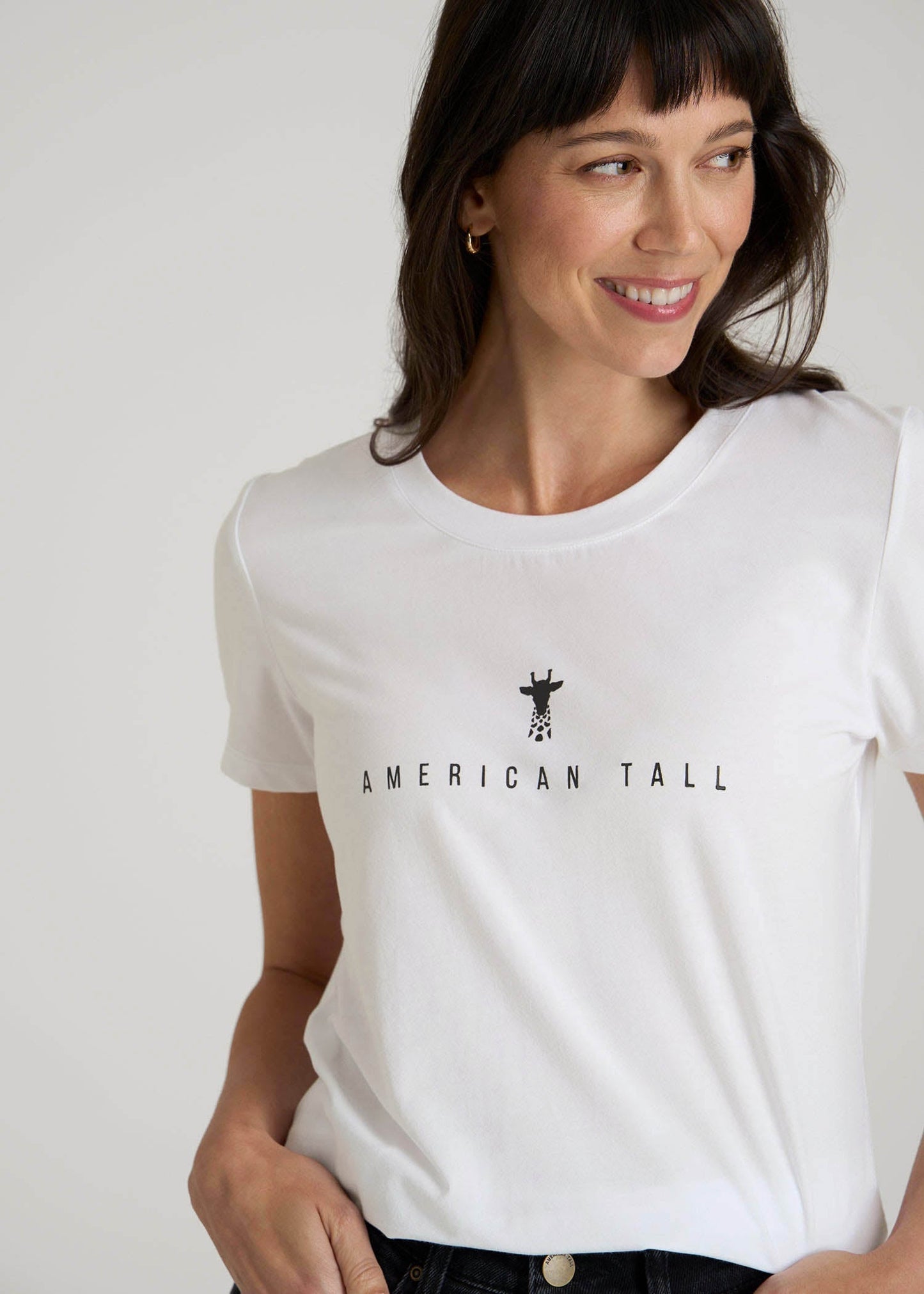 American Tall Women Logo Tee for Tall Women in White