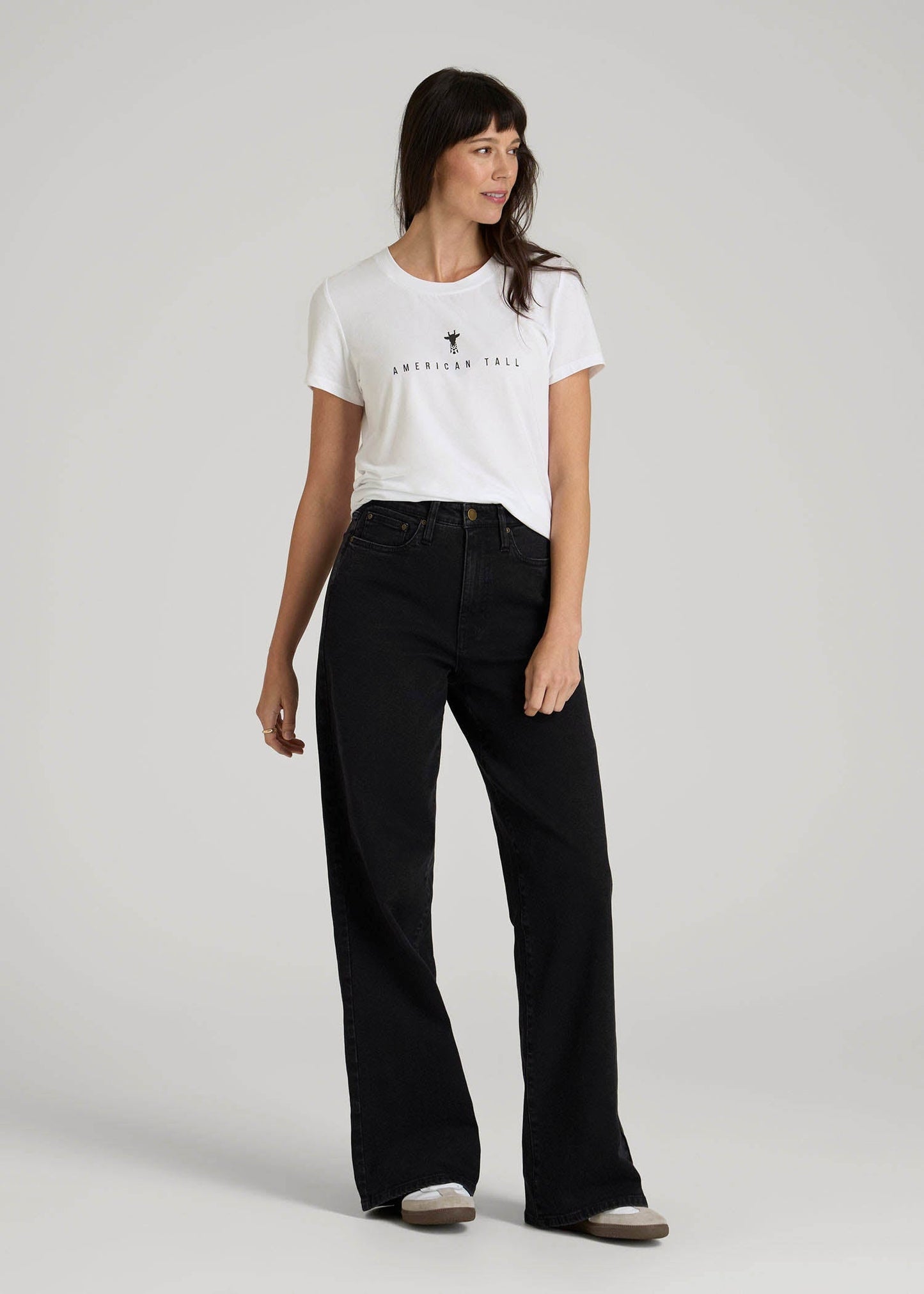 American Tall Women Logo Tee for Tall Women in White