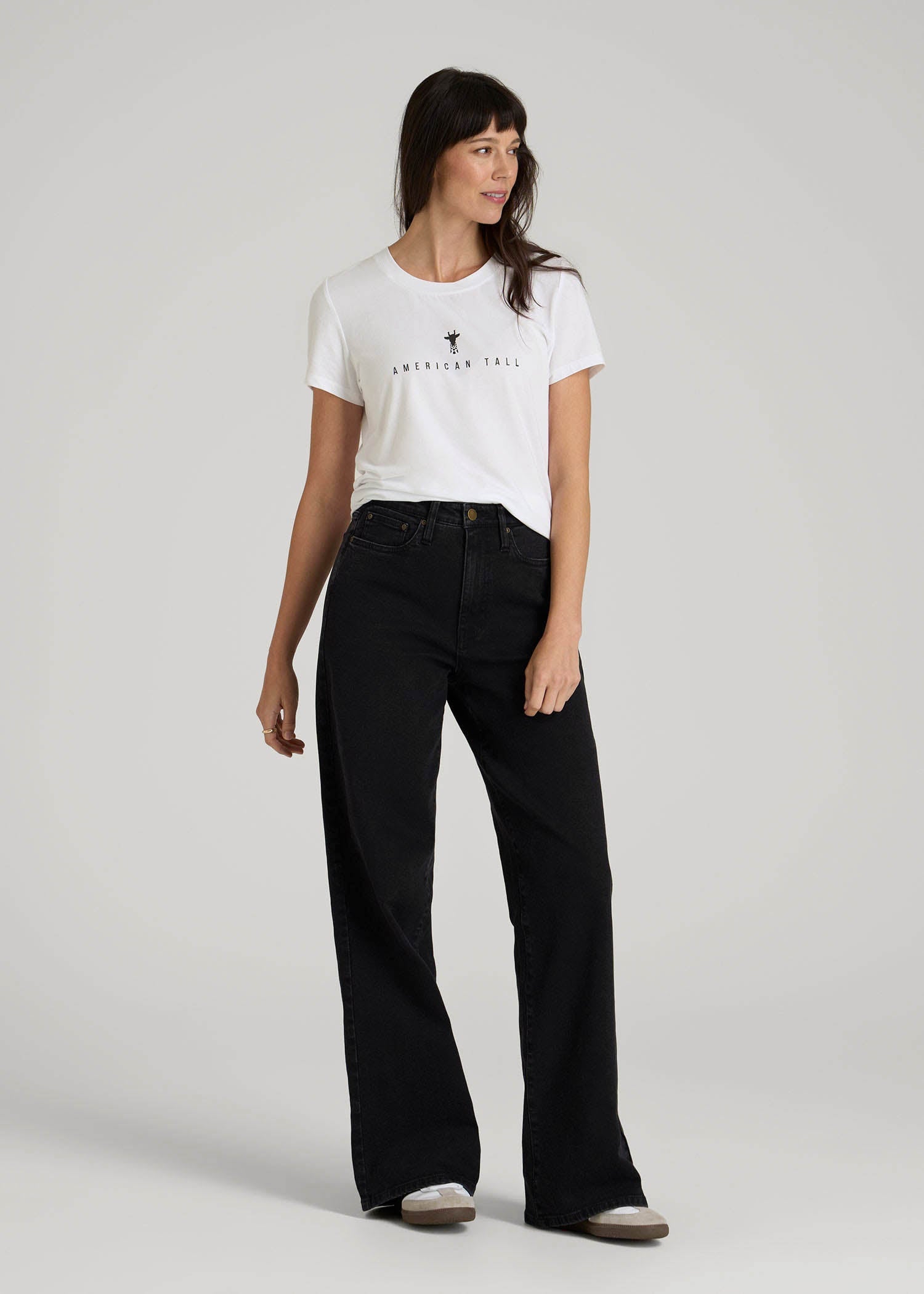 American Tall Women Logo Tee for Tall Women in White