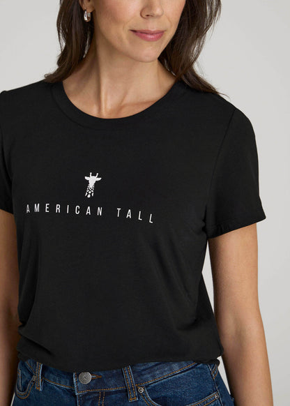 American Tall Women Logo Tee for Tall Women in Black