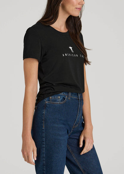 American Tall Women Logo Tee for Tall Women in Black