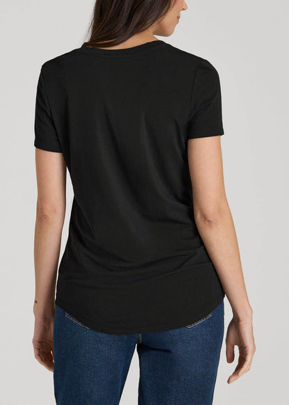 American Tall Women Logo Tee for Tall Women in Black