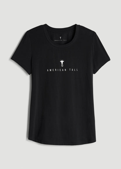 American Tall Women Logo Tee for Tall Women in Black
