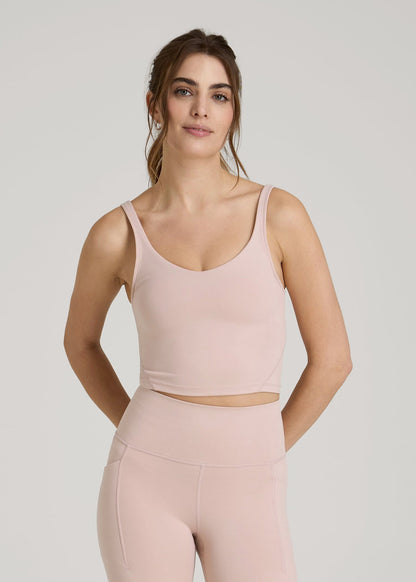 American Tall Women Balance Tank Top for Tall Women in Desert Rose