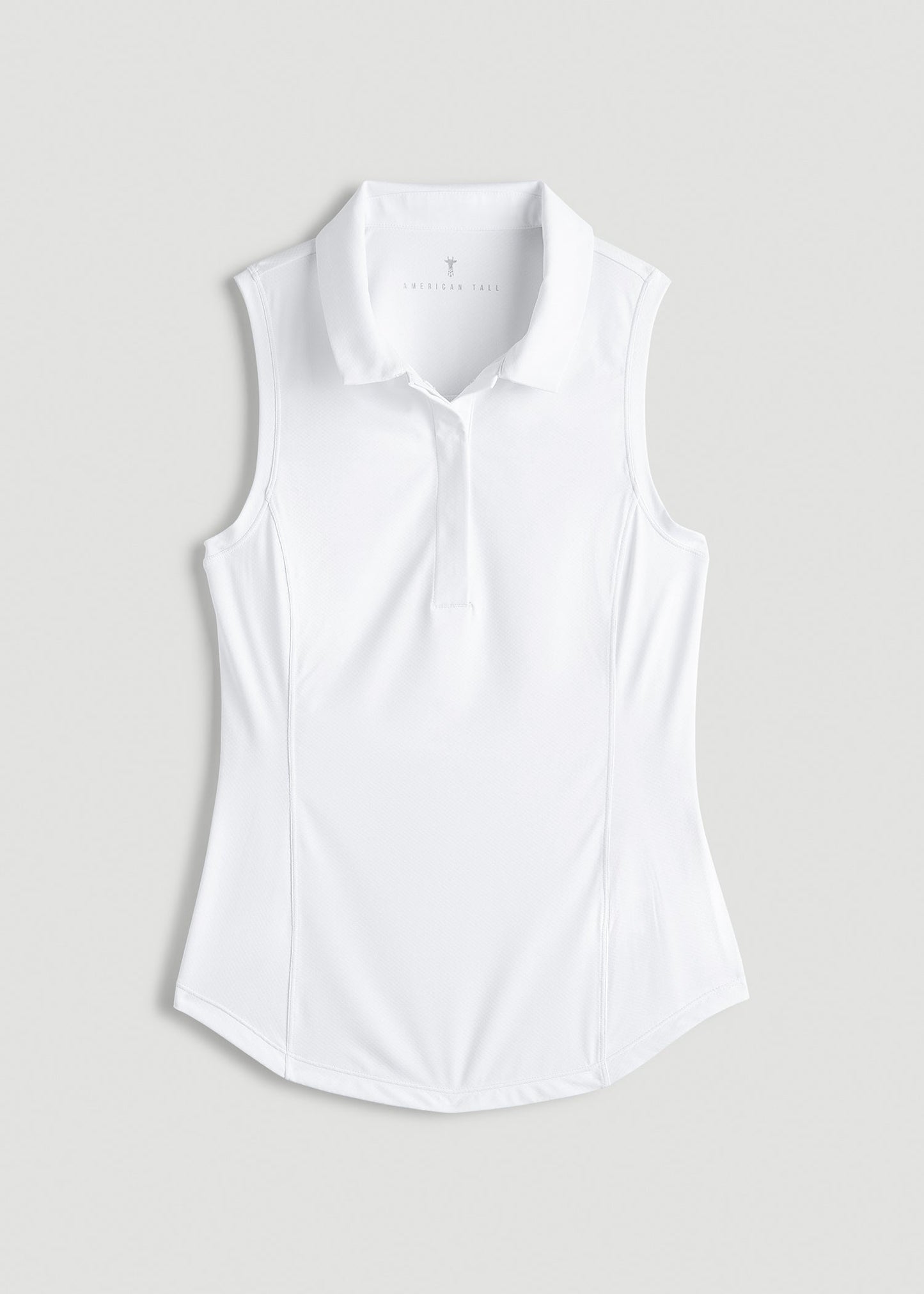 American Tall Women|Men Active Sleeveless Polo Shirt for Tall Women in White