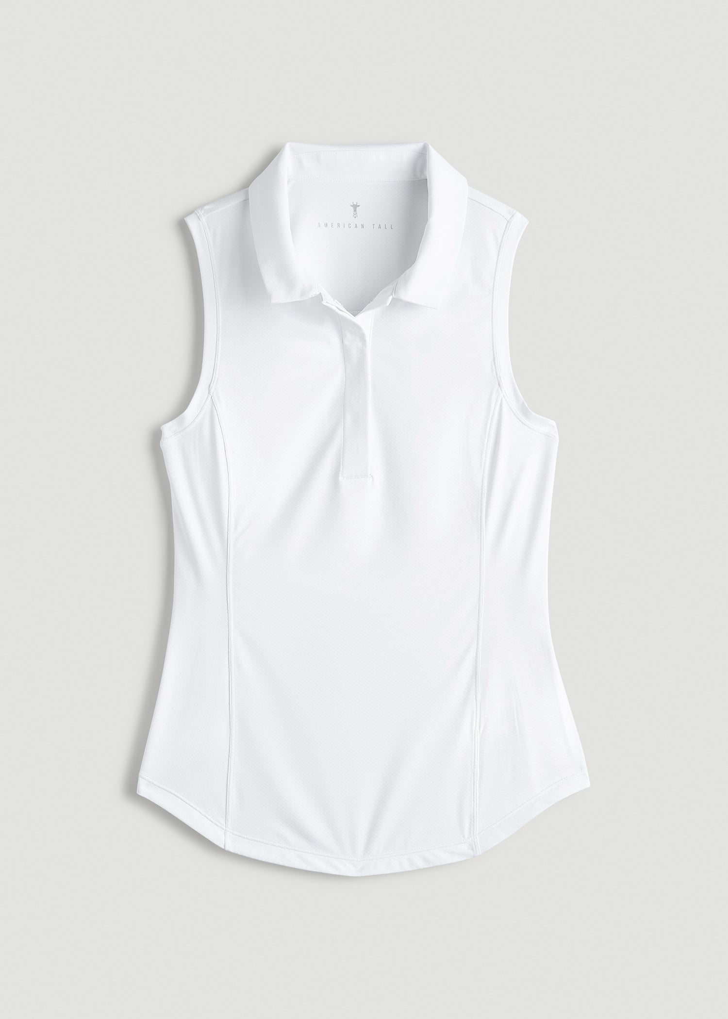 American Tall Women|Men Active Sleeveless Polo Shirt for Tall Women in White