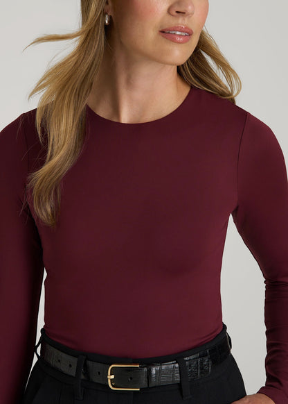 American Tall Women Long Sleeve Bodysuit for Tall Women in Port Royale