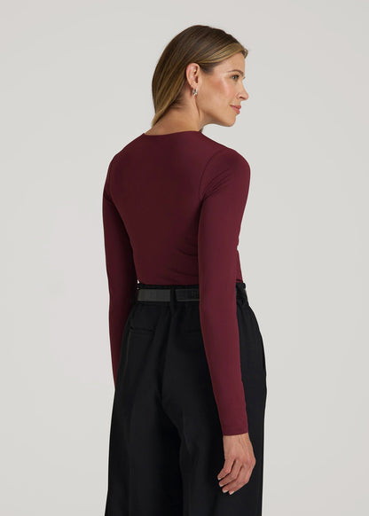American Tall Women Long Sleeve Bodysuit for Tall Women in Port Royale