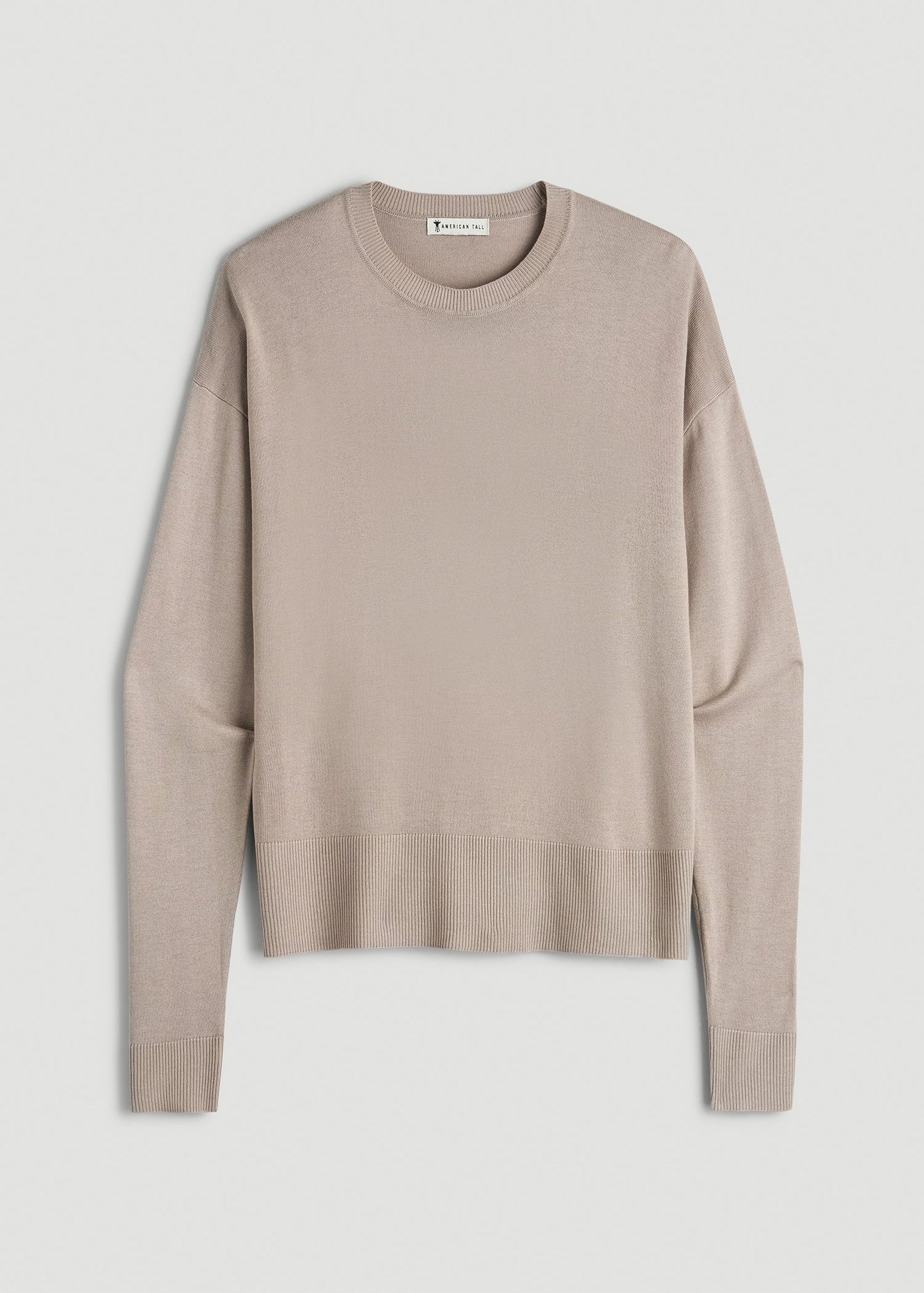 American Tall Women Linen Blend Knit Crewneck for Tall Women in Atmosphere