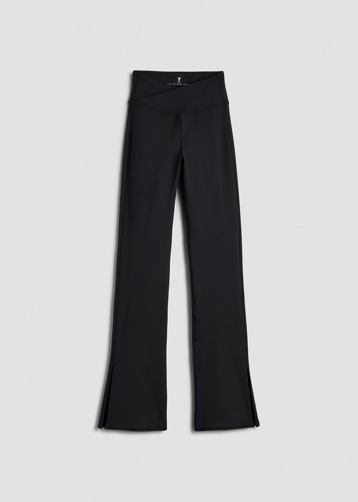 American Tall Women Balance Split Flare Pants for Tall Women in Black