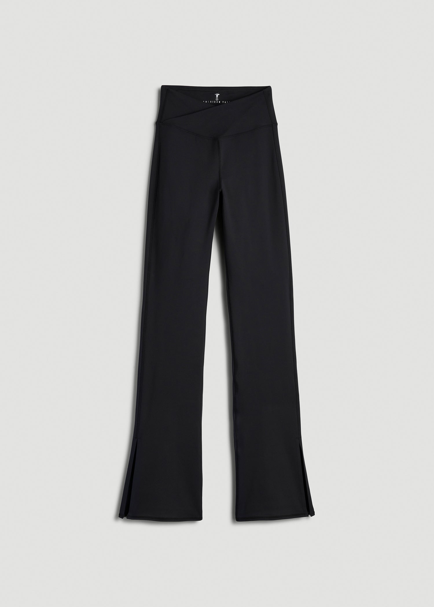 American Tall Women Balance Split Flare Pants for Tall Women in Black