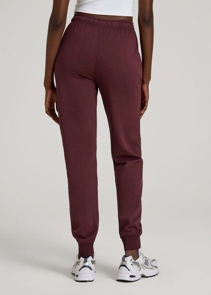 American Tall Women Garment Dyed Joggers for Tall Women in Washed Tawny Port