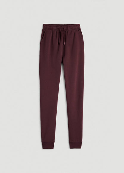 American Tall Women Garment Dyed Joggers for Tall Women in Washed Tawny Port