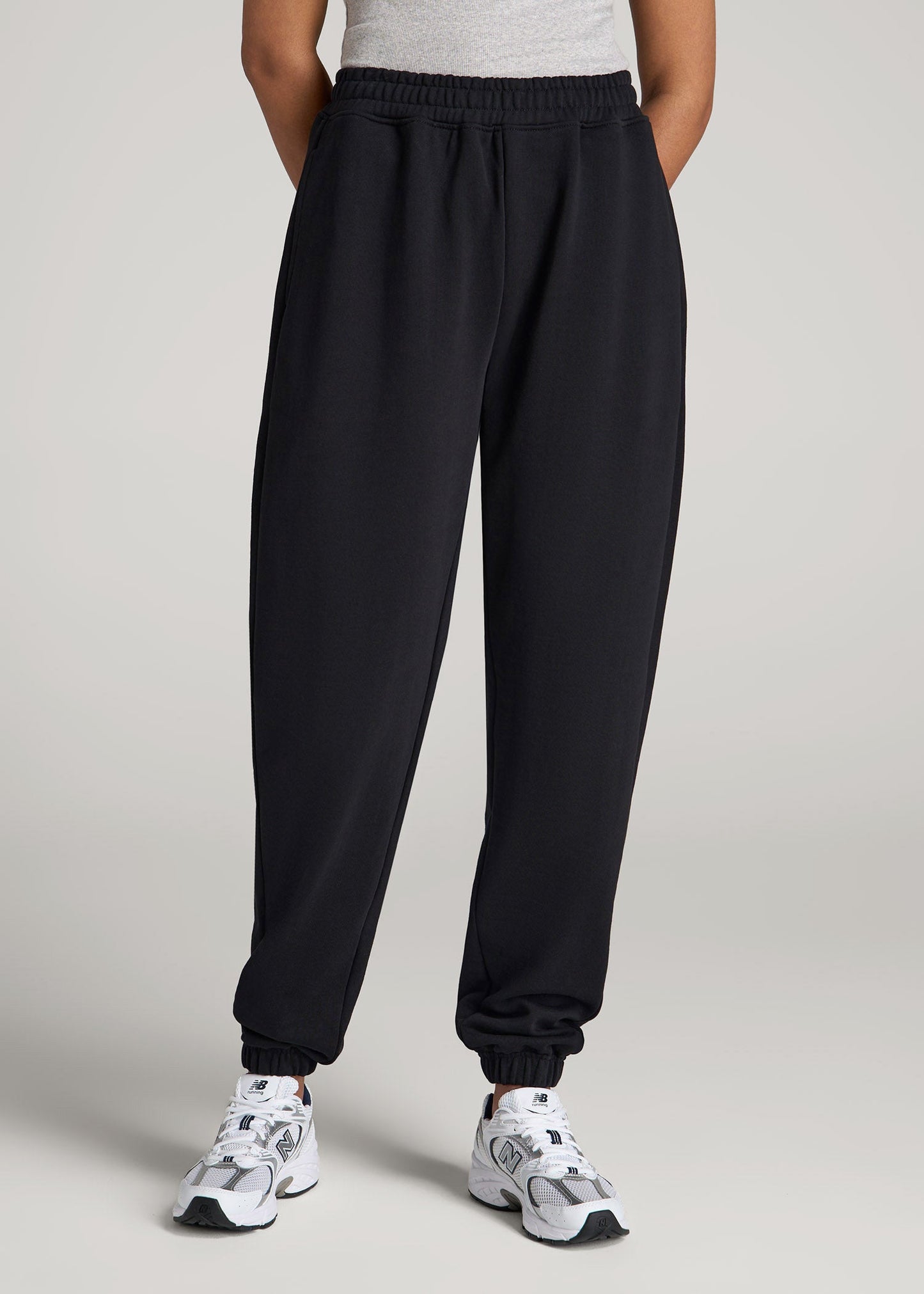 American Tall Women Wearever Oversized French Terry Joggers for Tall Women in Black