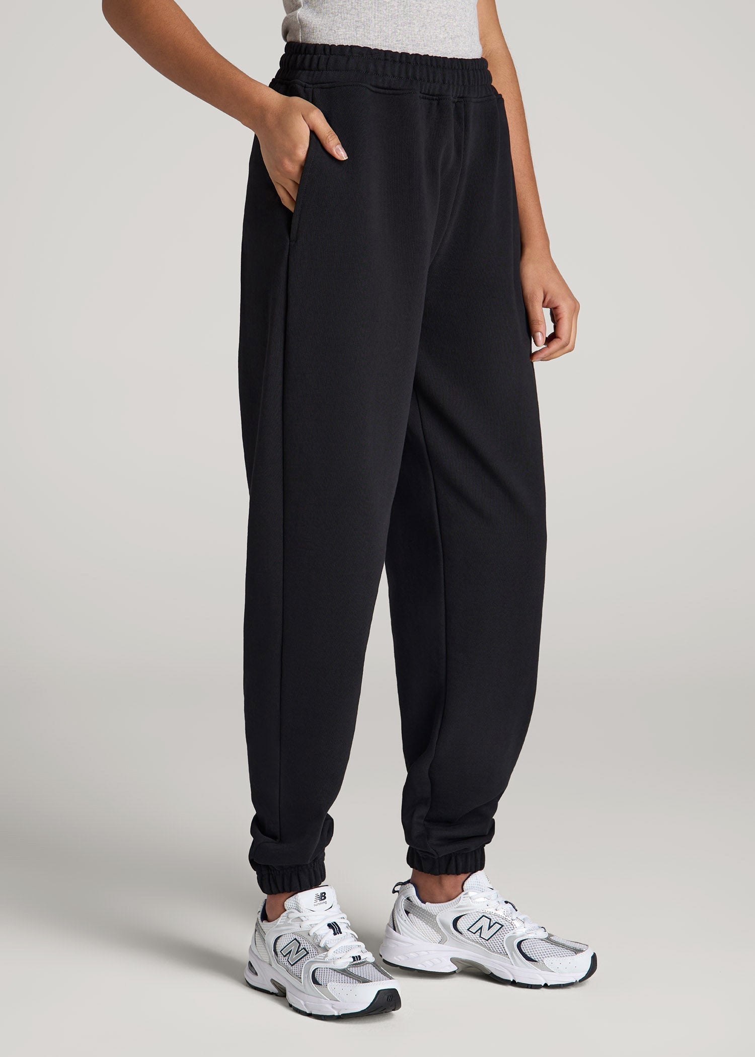 American Tall Women Wearever Oversized French Terry Joggers for Tall Women in Black