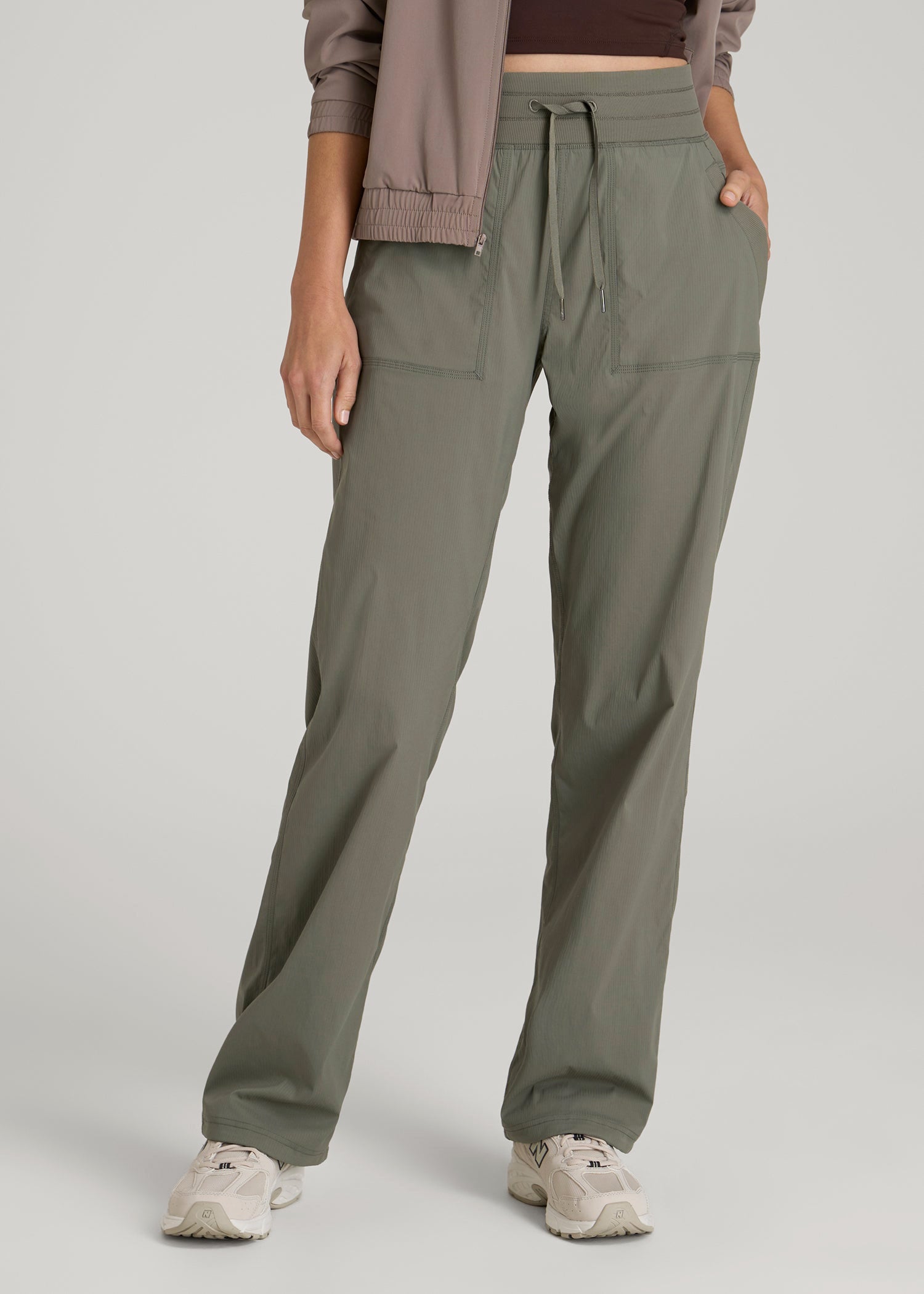 American Tall Women|Men High-Rise After Practice Pant for Tall Women in Camper Green