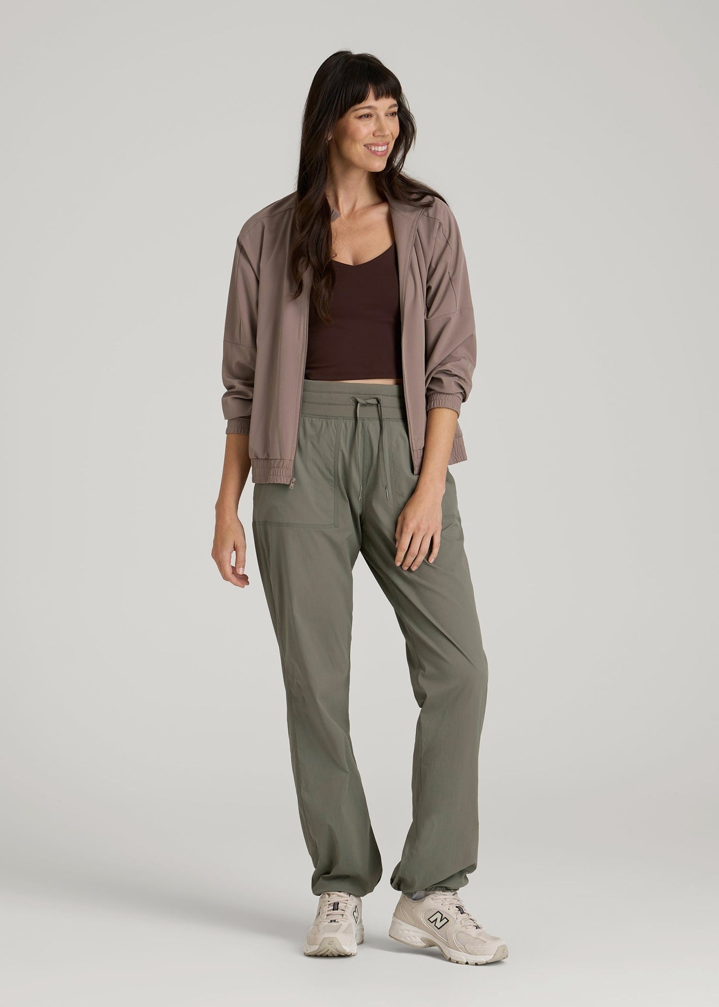American Tall Women|Men High-Rise After Practice Pant for Tall Women in Camper Green