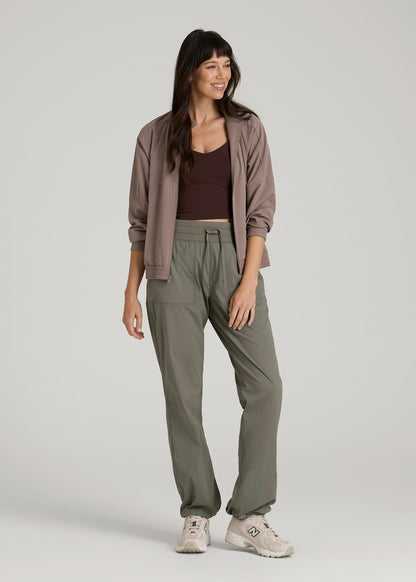 American Tall Women|Men High-Rise After Practice Pant for Tall Women in Camper Green