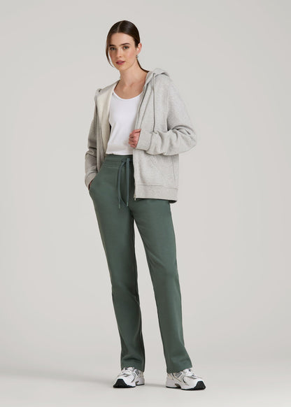 American Tall Women Wearever Fleece Open-Bottom Sweatpants for Tall Women in Balsam Green