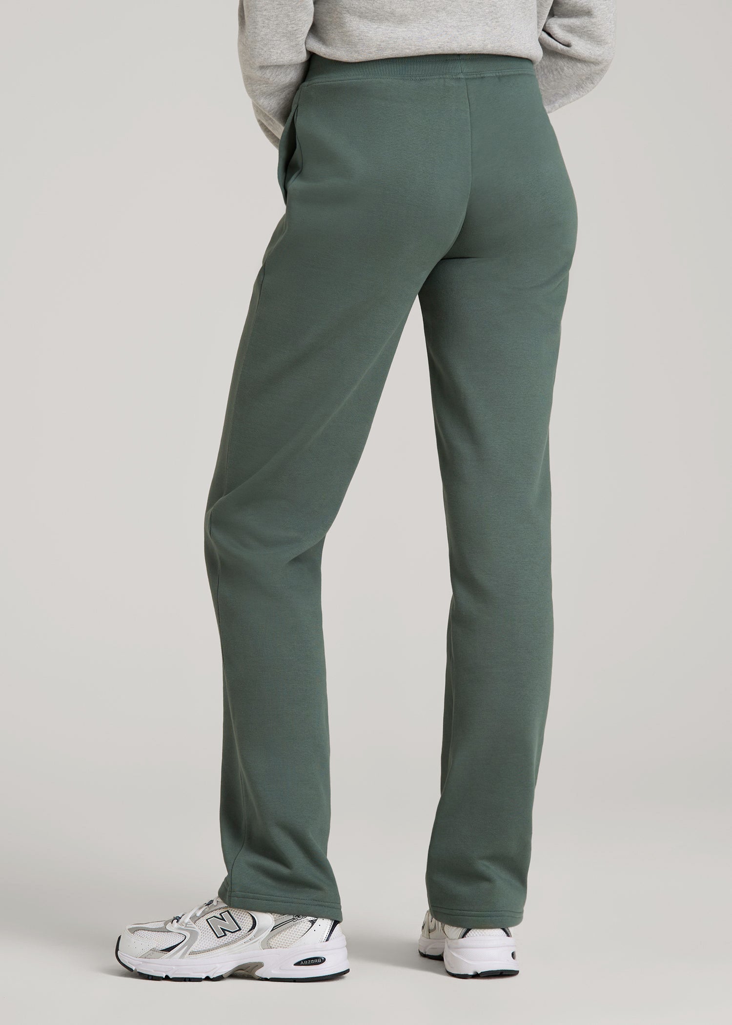 American Tall Women Wearever Fleece Open-Bottom Sweatpants for Tall Women in Balsam Green