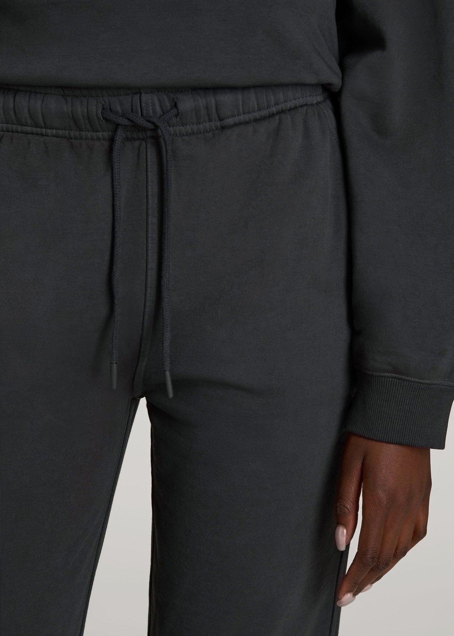 American Tall Women Garment Dyed Joggers for Tall Women in Washed Black