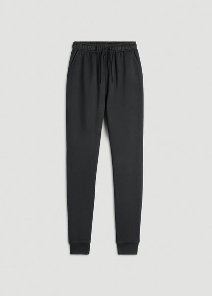 American Tall Women Garment Dyed Joggers for Tall Women in Washed Black