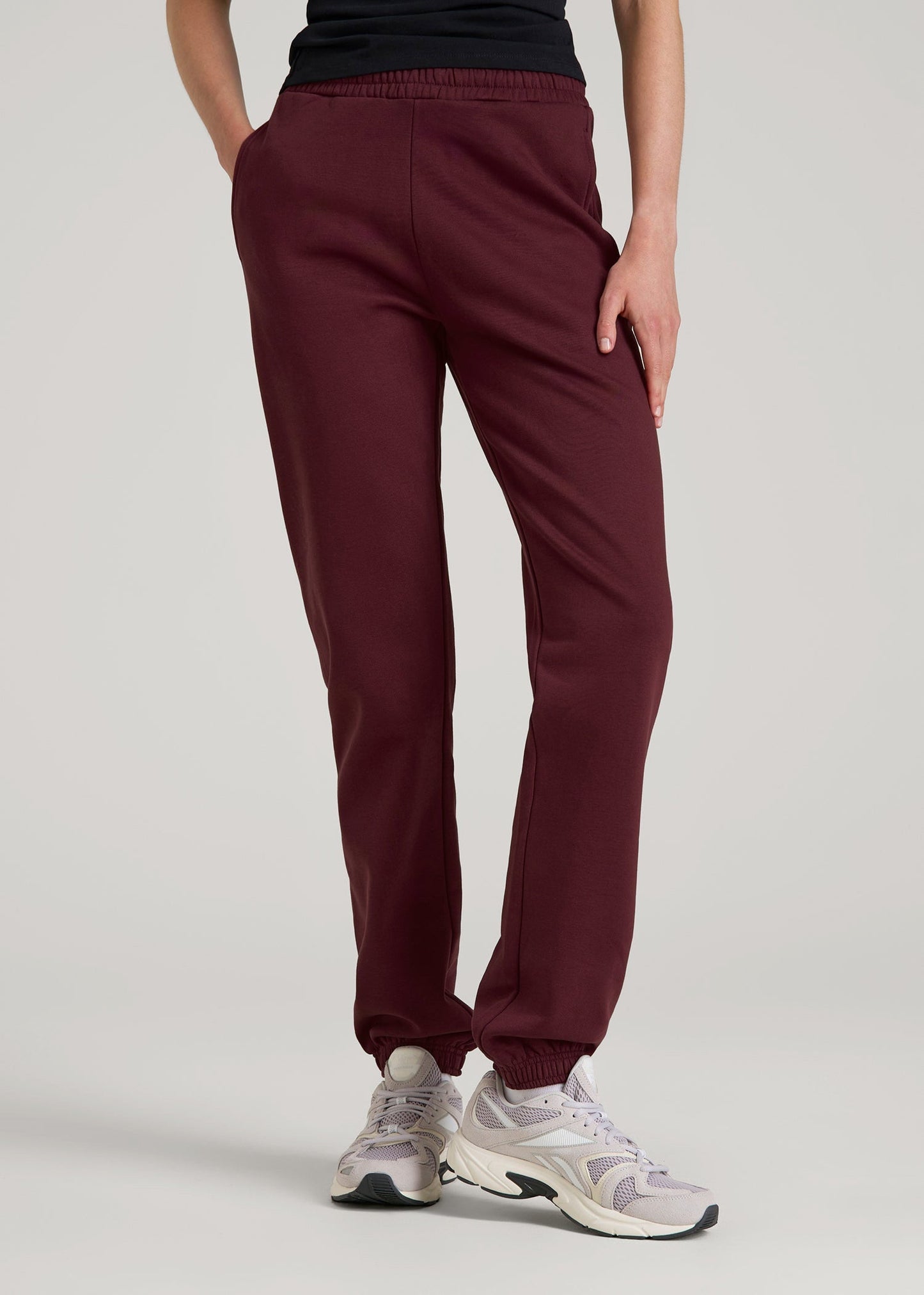 American Tall Women Wearever Fleece Relaxed Sweatpants for Tall Women in Tawny Port