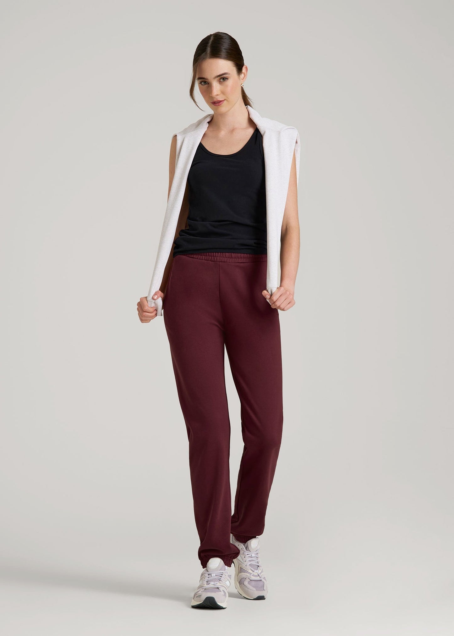American Tall Women Wearever Fleece Relaxed Sweatpants for Tall Women in Tawny Port