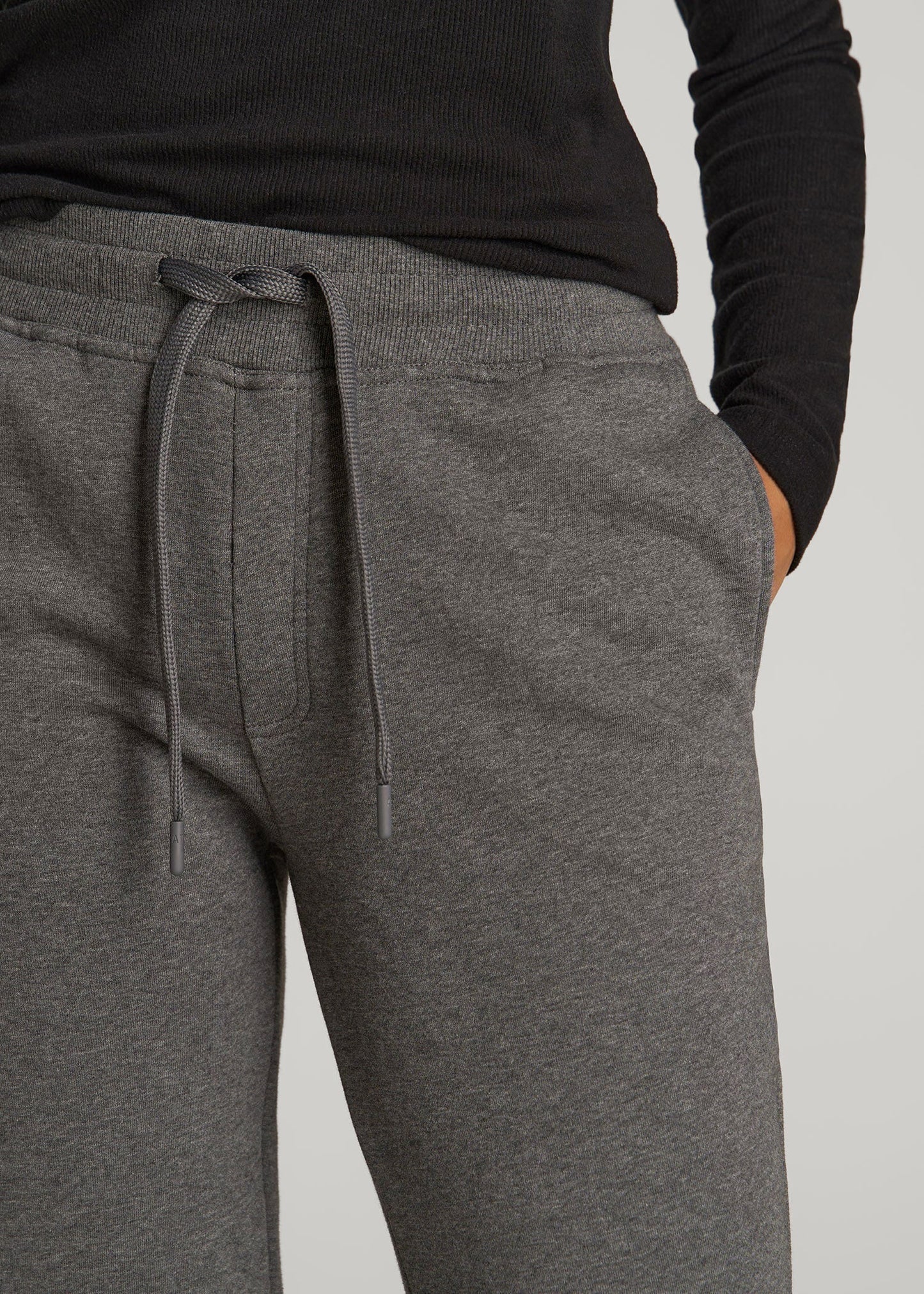 American Tall Women Wearever Fleece Open-Bottom Sweatpants for Tall Women in Charcoal Mix