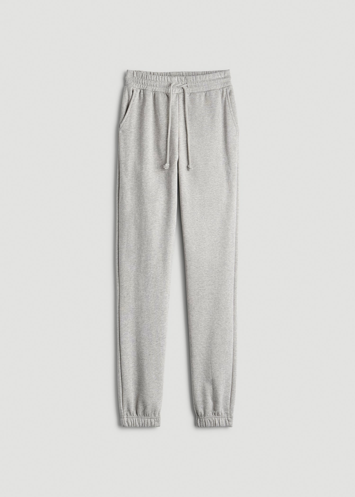 American Tall Women Wearever Fleece Slim Fit High-Waisted Garment Dye Sweatpants for Tall Women in Grey Mix
