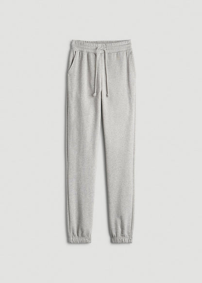 American Tall Women Wearever Fleece Slim Fit High-Waisted Garment Dye Sweatpants for Tall Women in Grey Mix