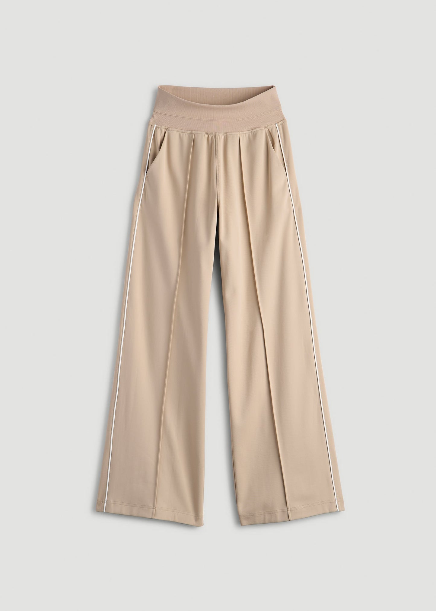 American Tall Women Track Pants with Piping for Tall Women in Clay