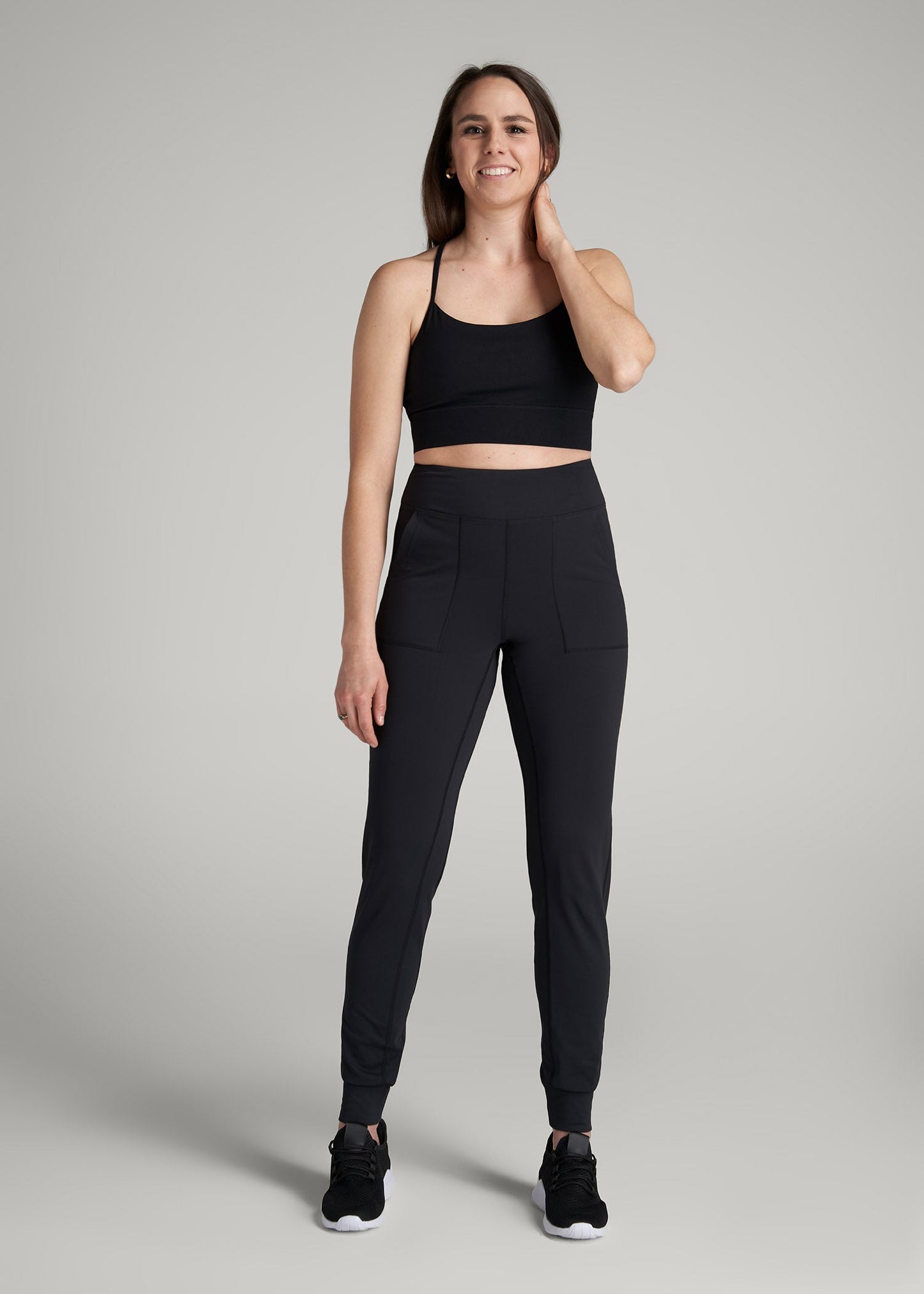 American Tall Women Balance Pocket Joggers for Tall Women in Black