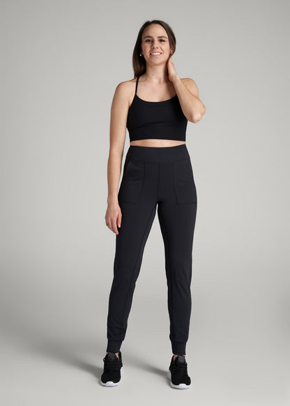 American Tall Women Balance Pocket Joggers for Tall Women in Black