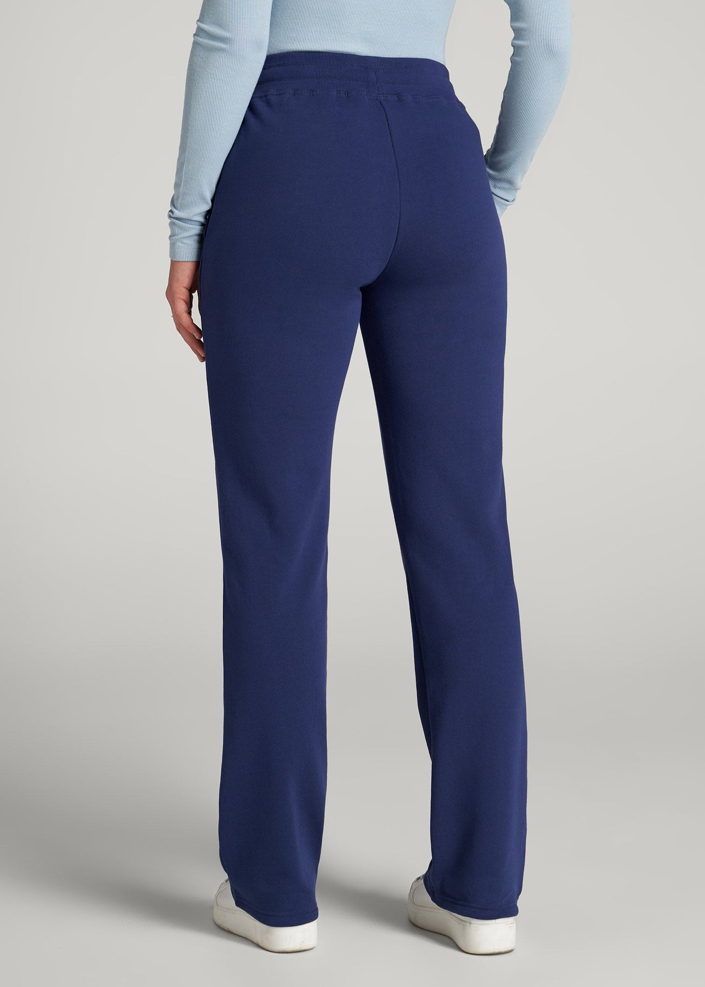 American Tall Women Wearever Fleece Open-Bottom Sweatpants for Tall Women in Midnight Blue