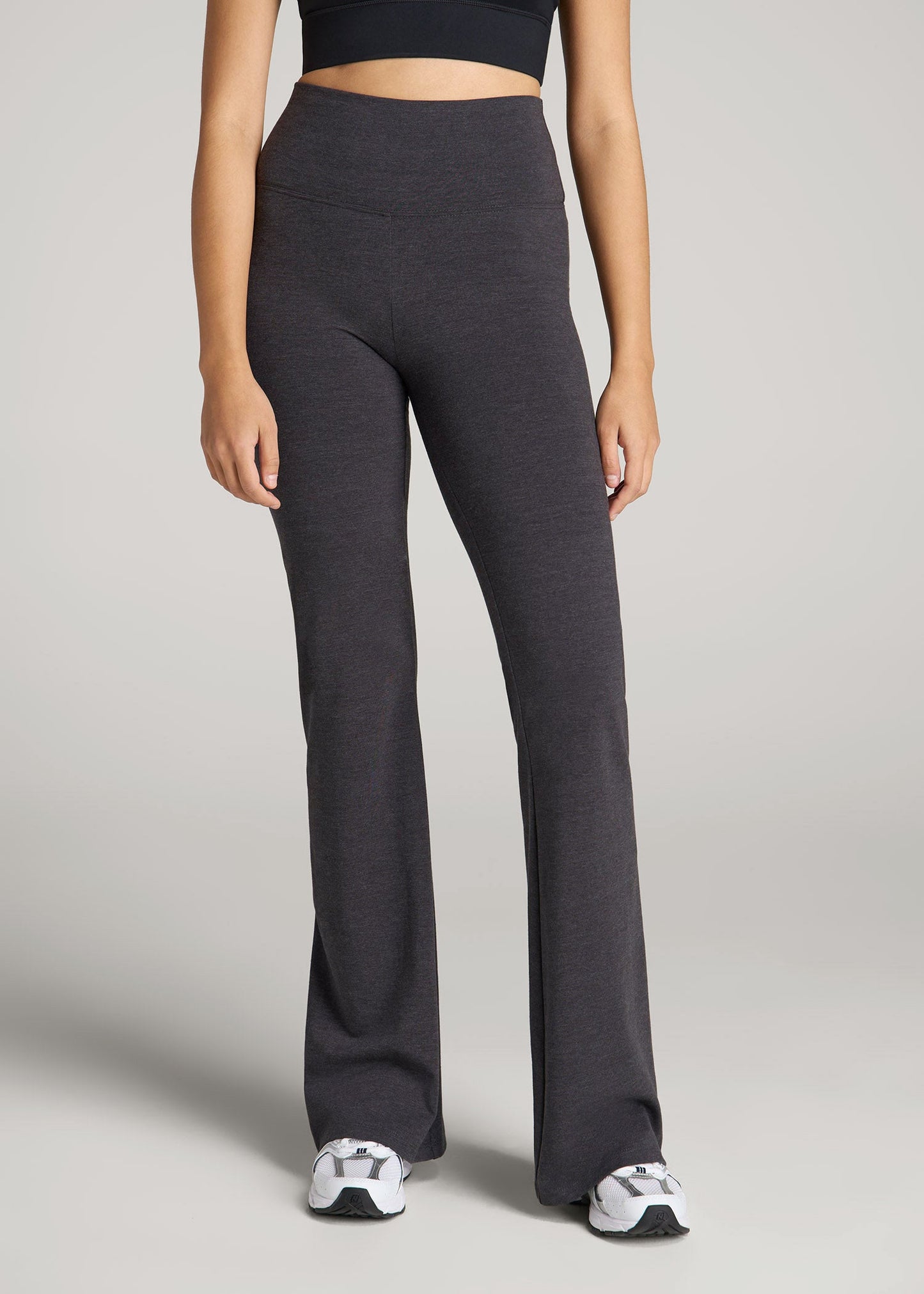 American Tall Women Cotton Flare Leggings for Tall Women in Shadow Grey Mix