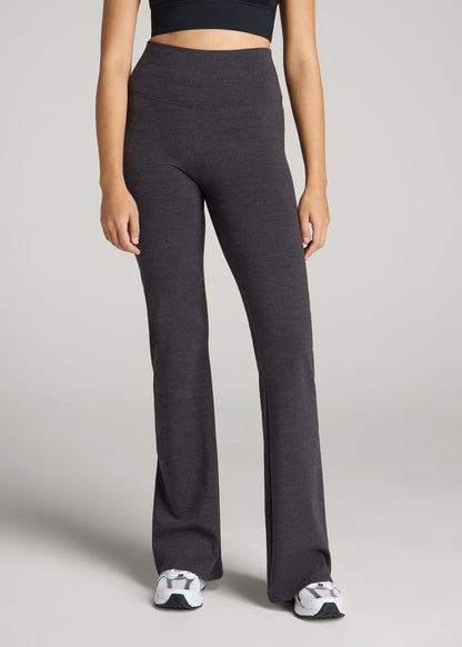 American Tall Women Cotton Flare Leggings for Tall Women in Shadow Grey Mix