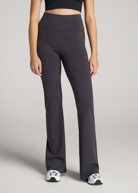 American Tall Women Cotton Flare Leggings for Tall Women in Shadow Grey Mix