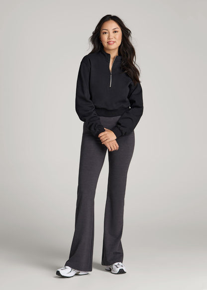 American Tall Women Cotton Flare Leggings for Tall Women in Shadow Grey Mix
